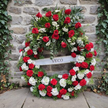 Corona de flores para funeral en Valladolid
